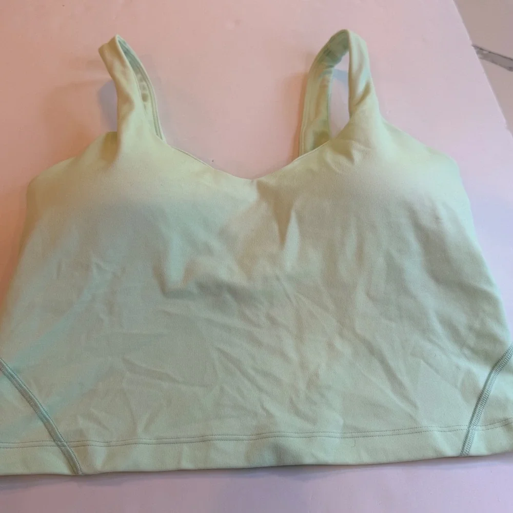 Lululemon Align Tank Top Mint Green Size 6 Nulu Yoga Crop Bra Pads NWOT - Picture 3 of 10
